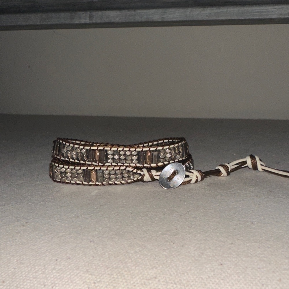 Katie Soleil Brown and Cream Wrap Bracelet
